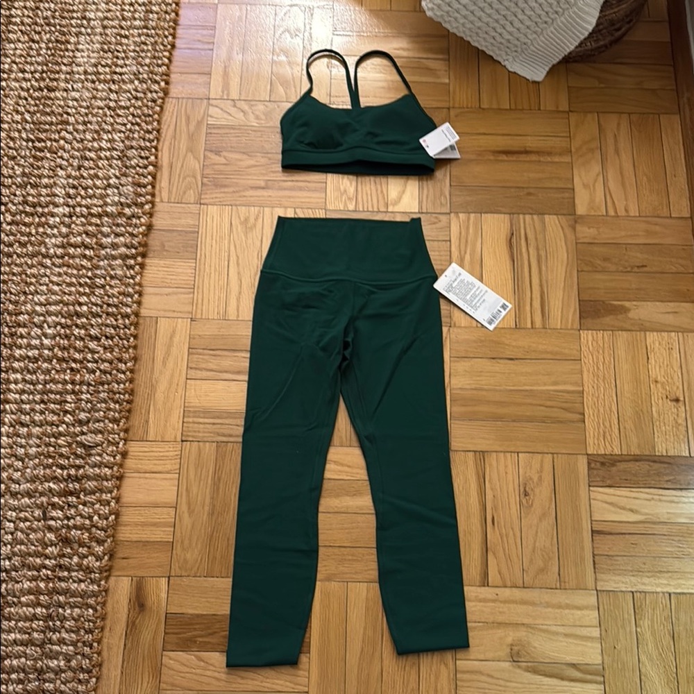 Green Sports Bra and Leggings Set
